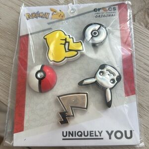 New! Crocs charms , authentic. One pack with 5 Pokemon Jibbitz.